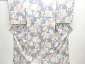 枝梅に菊牡丹模様小紋着物